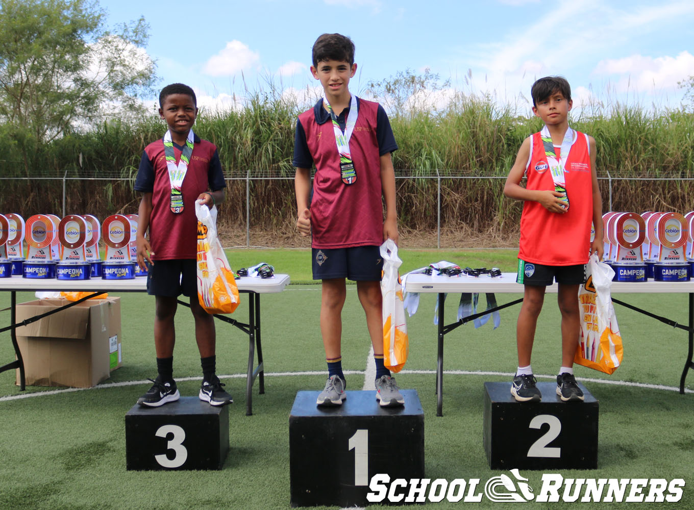 Serie 4 - Podio de la Categoría Masculina u11 en 300 metros